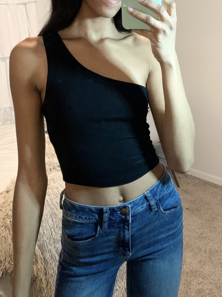 cropped one shoulder tank from ASOS, ASOS clothing haul and review